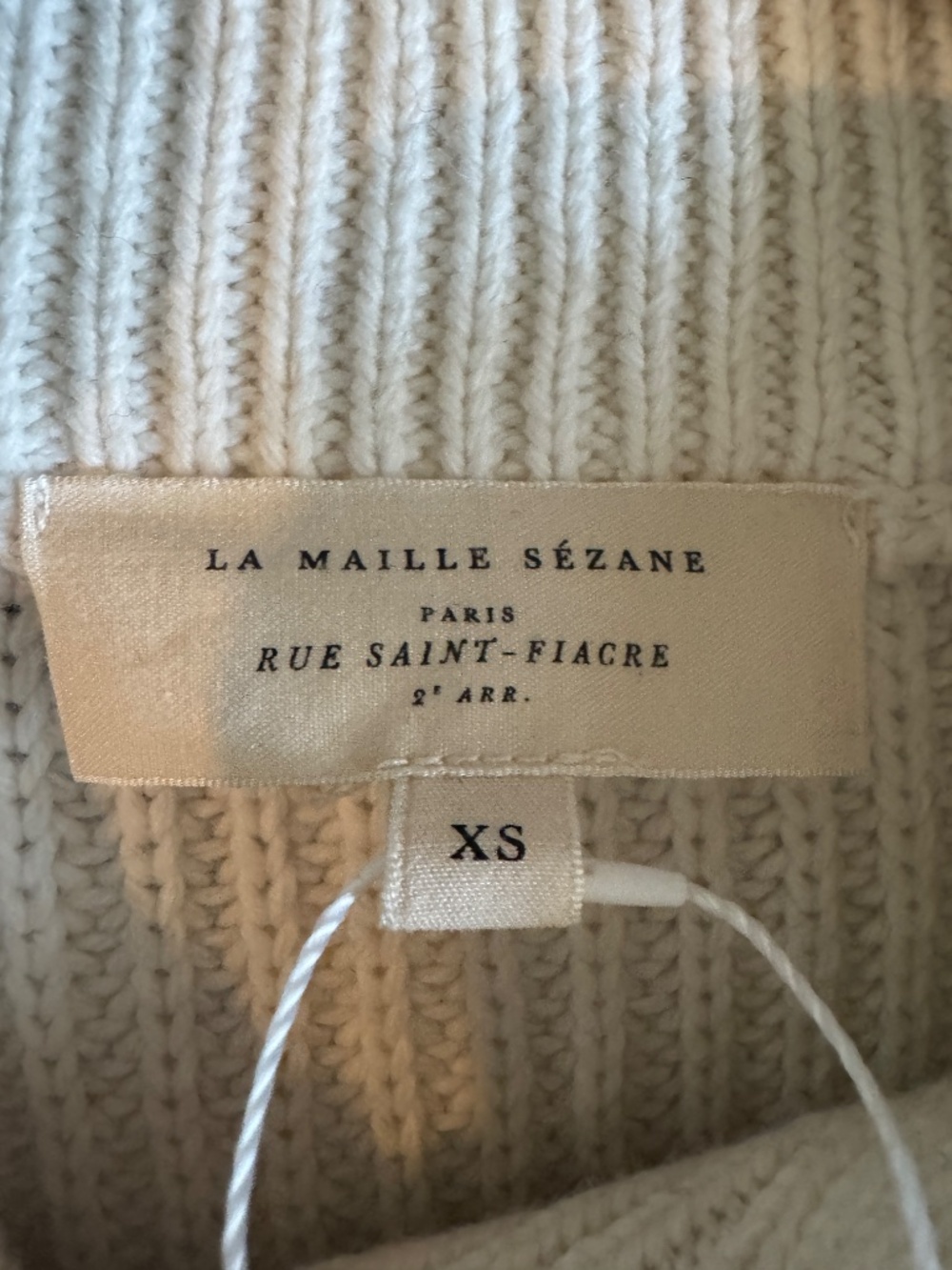 NWT Sezane Lucas Jumper in Ecru/Navy Size XS (Runs Large) - Picture 11 of 14